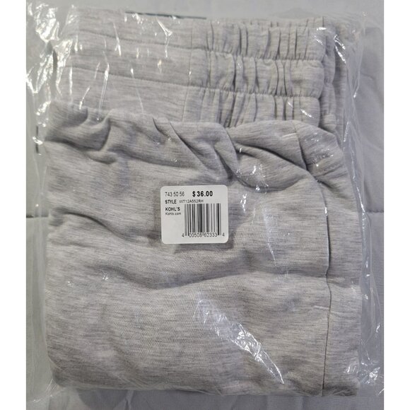 Tek Gear Crop Pants Womens M High Waist French Terry Light Gray Blend NWT - Picture 7 of 7